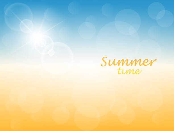 ÐÐµÑÐ°ÑÑ Summer time. Abstract sunny background with blue sky and yellow sand. Vector illustration summer backgrounds stock illustrations