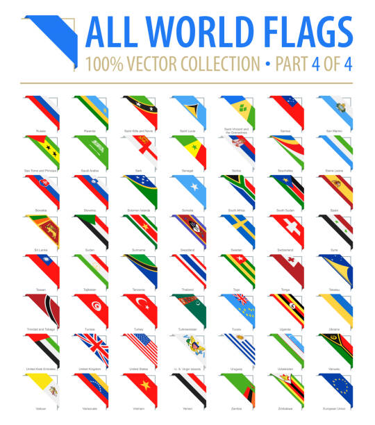 World Flags - Vector Corner Flat Icons - Part 4 of 4 World Flags - Vector Corner Flat Icons - Part 4 of 4 swedish flag stock illustrations