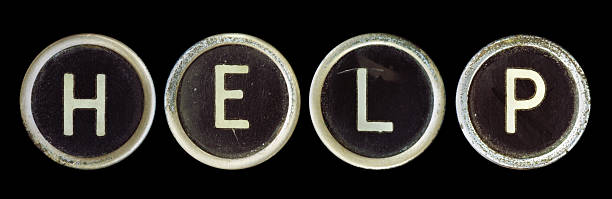 hilfe - letter h typewriter key typewriter old stock-fotos und bilder