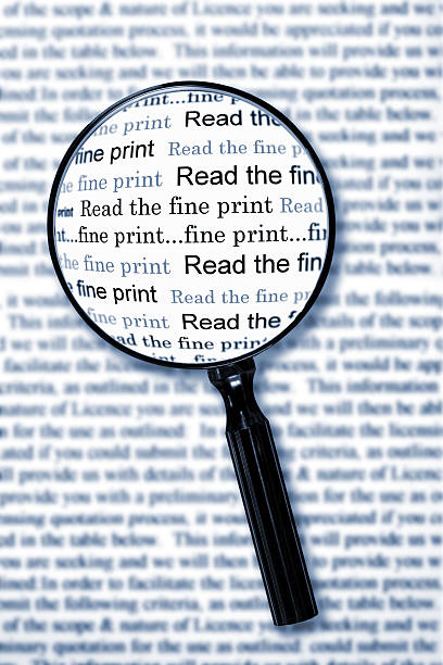 Read The Fine Print Stock Photo - Download Image Now - Fine Print, Magnifying  Glass, Text - iStock