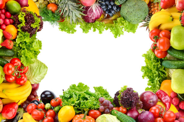 istock Collage of fruits and vegetables as frame 956170956
