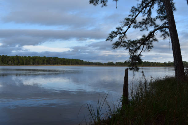 istock Blue sky reflects on bay inlet 956172154