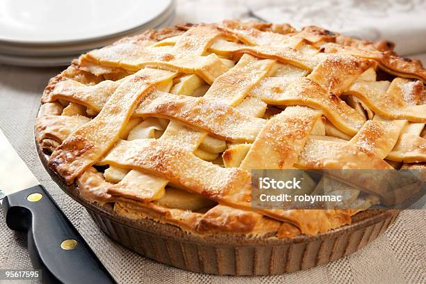 Apple Pie Stock Photo - Download Image Now - Apple Pie, Pastry Lattice, Baked