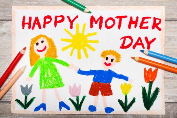 istock Colorful drawing - Mother's Day card 956188544