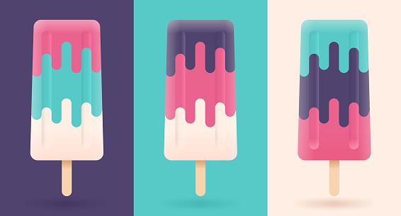 Colorful summer popsicle illustrations.