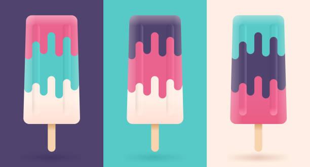 Summer Popsicles Colorful summer popsicle illustrations. popsicle stock illustrations