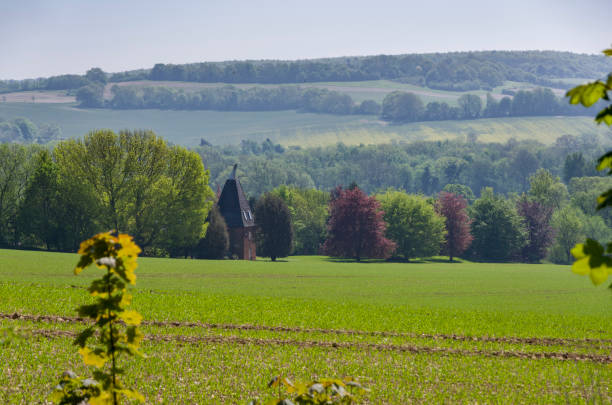 Stour Valley near Chilham in Kent England stock photo