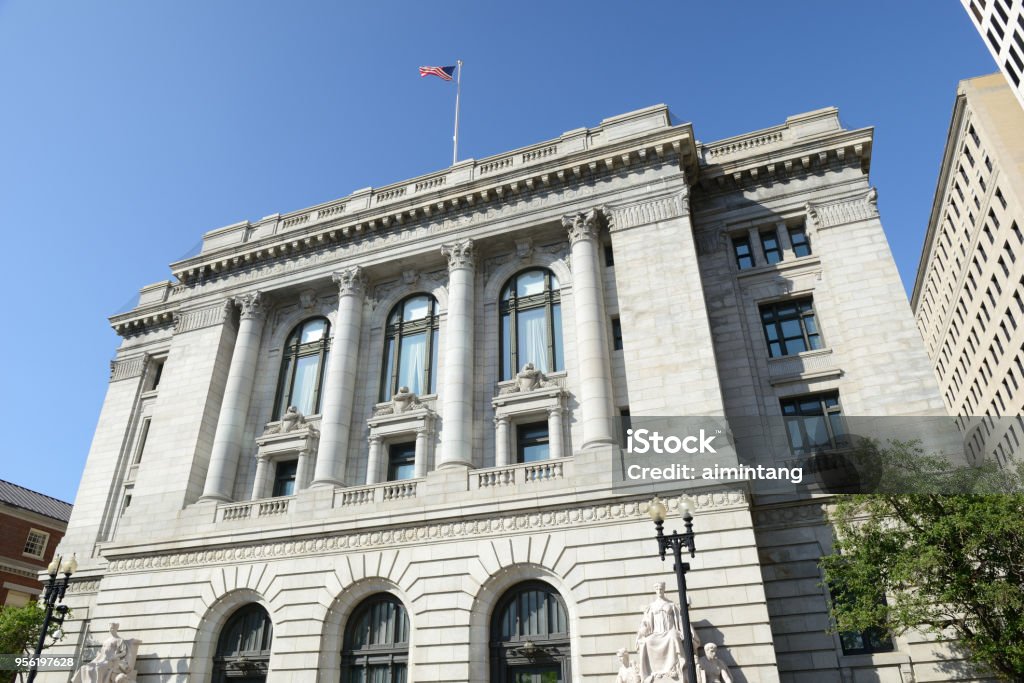 Historic US Post Office and Courthouse building in Providence Historic US Post Office and Courthouse building in Providence, the capitol city of Rhode Island in USA. Architecture Stock Photo