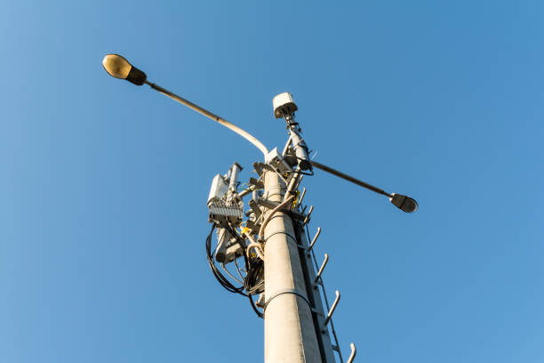 istock equipment and antenna mobile cellular GSM standard is installed on the light support 956205000