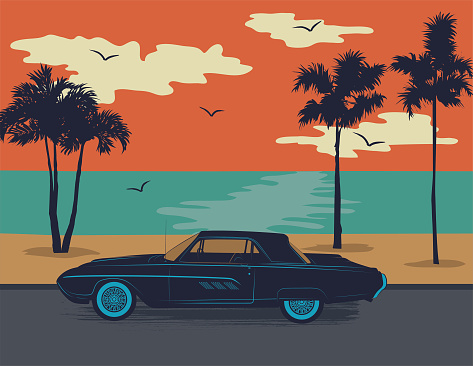 Vintage Style Classic Car Poster