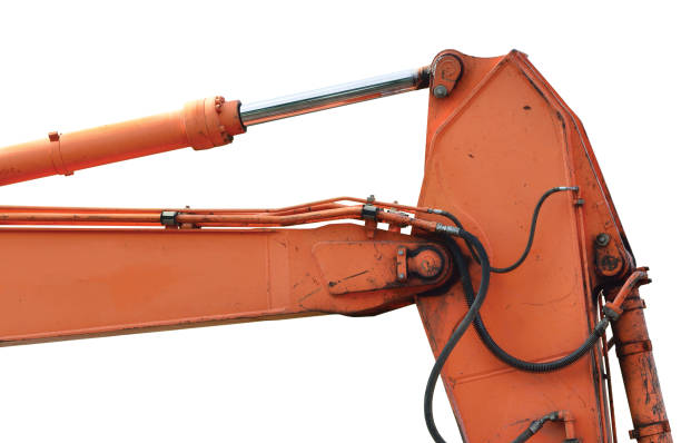 fattige barbermaskine Vie Old Generic Excavator Dipper Boom Bucket Ram Horizontal Closeup Isolated  Aged Weathered Orange Yellow Details Backhoe Dozer Hydraulics Hoses Links  Pistons Bolts Large Detailed Stock Photo - Download Image Now - iStock