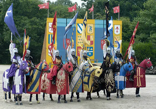 Knights on Horseback preparing to do battle