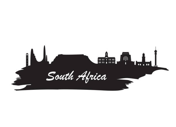 illustrazioni stock, clip art, cartoni animati e icone di tendenza di sudafrica landmark global travel and journey sfondo cartaceo. vector design template.used per la pubblicità, il libro, il banner, il modello, l'attività di viaggio o la presentazione. - pretoria