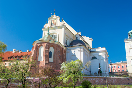 View of the Roman Catholic church of Saint Anne in Warsaw, Poland.