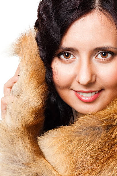 istock Face of a woman with fur 95621280