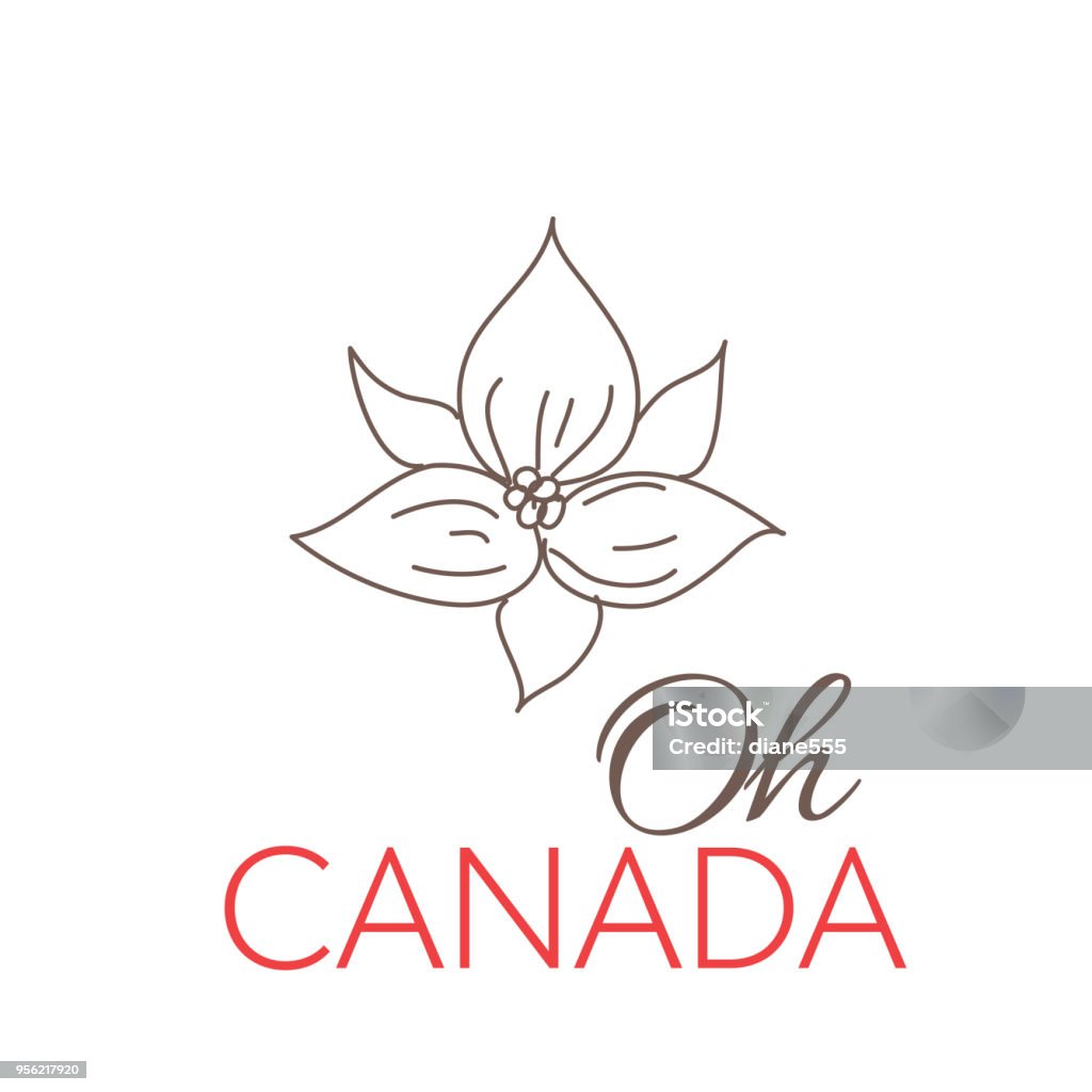 Canada Doodle Drawings Canadian Themed Doodle Icons with O Canada text. Trillium stock vector