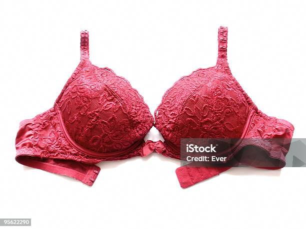 Reggiseno Di Pizzo Rosso - Fotografie stock e altre immagini di Abbigliamento - Abbigliamento, Biancheria intima, Composizione orizzontale