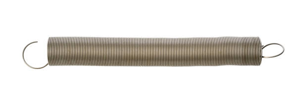 Close-up of coiled spring, isolated on white with clipping path.