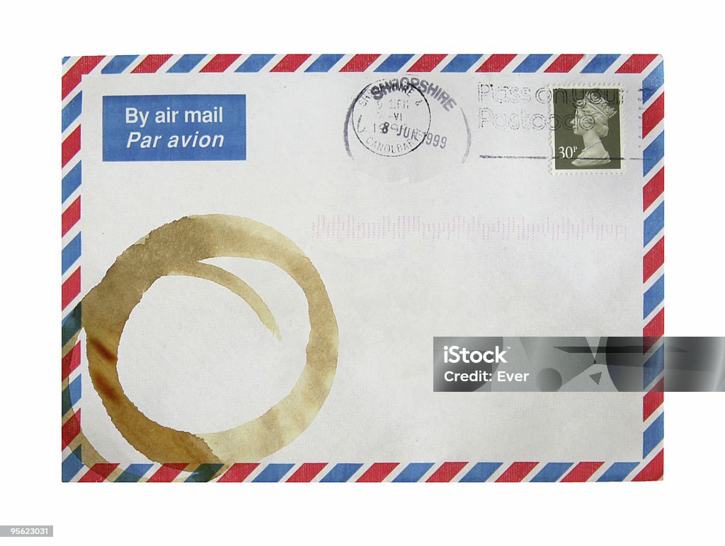 stained airmail envelope  Advice Stock Photo