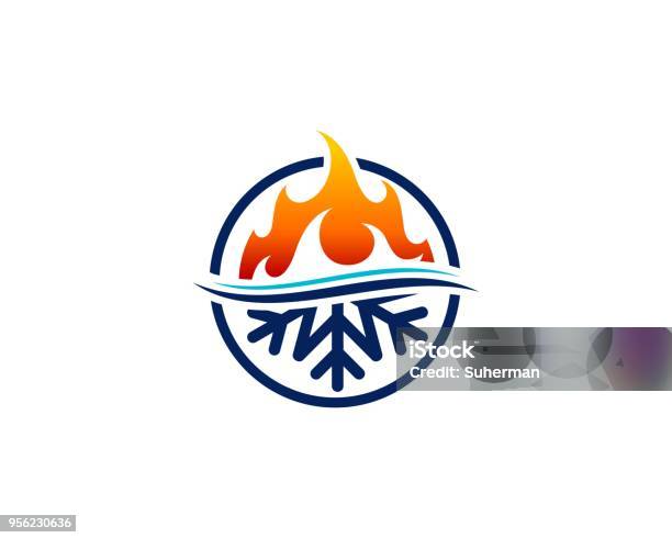 Fire Water And Ice Stock Illustration - Download Image Now - Logo, Air Conditioner, Fire - Natural Phenomenon