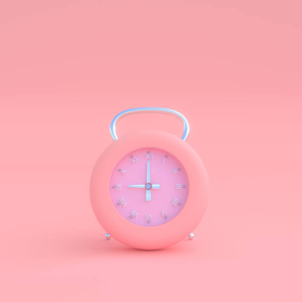 istock modern clock pink pastel color on pink background 956230686