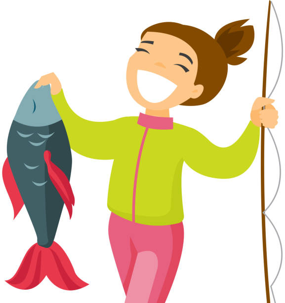 1,900+ Woman Fishing Stock Illustrations, Royalty-Free Vector