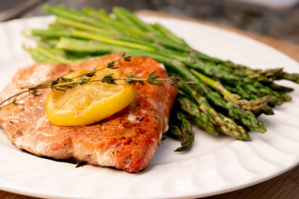 istock Grilled Salmon and Asparagus, a Perfect Ketogenic Meal 956234954