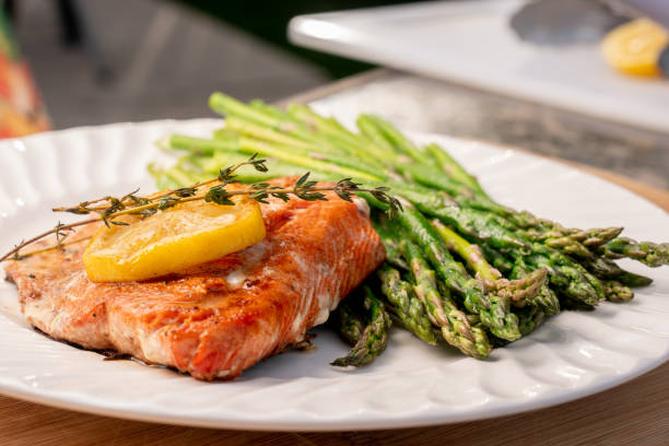 istock Grilled Salmon and Asparagus, a Perfect Ketogenic Meal 956234964