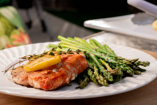 istock Grilled Salmon and Asparagus, a Perfect Ketogenic Meal 956234978