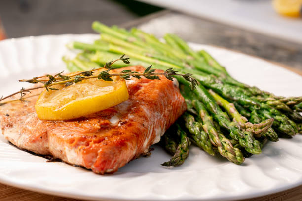 istock Grilled Salmon and Asparagus, a Perfect Ketogenic Meal 956234980