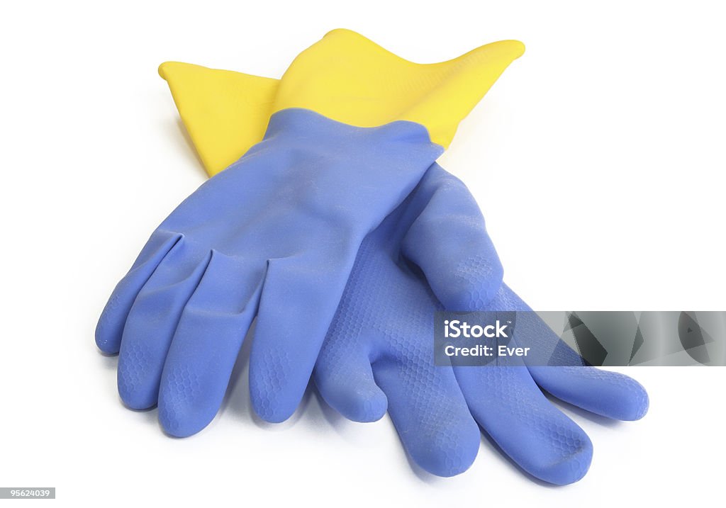 rubber gloves  Blue Stock Photo