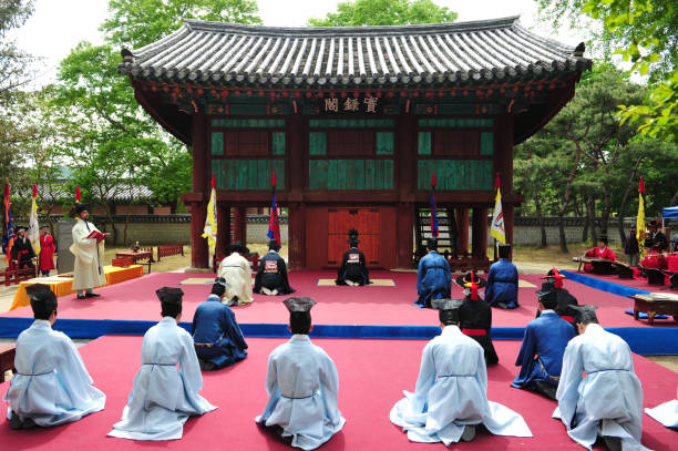 The Annals of the Joseon Dynasty airing reproduce ceremony stock photo