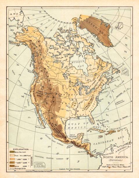 istock Physical map of North America 1895 956250588