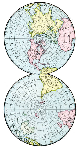 istock Map Northern and Southern hemisphere of 1895 956250700