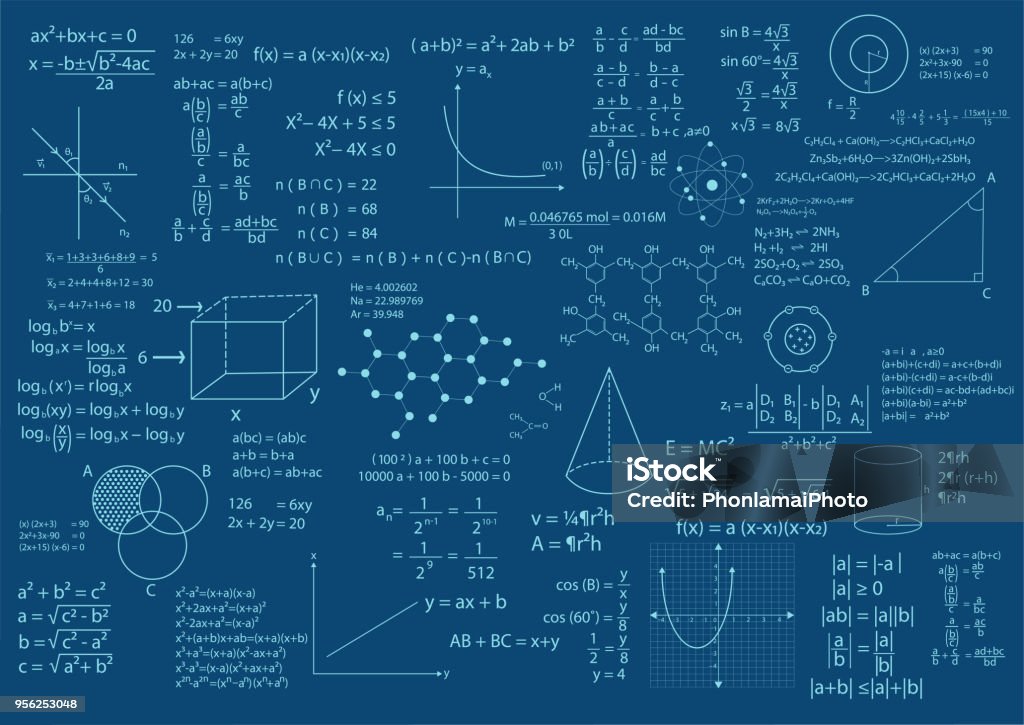 수학 수식 배경 - 로열티 프리 수학 벡터 아트
