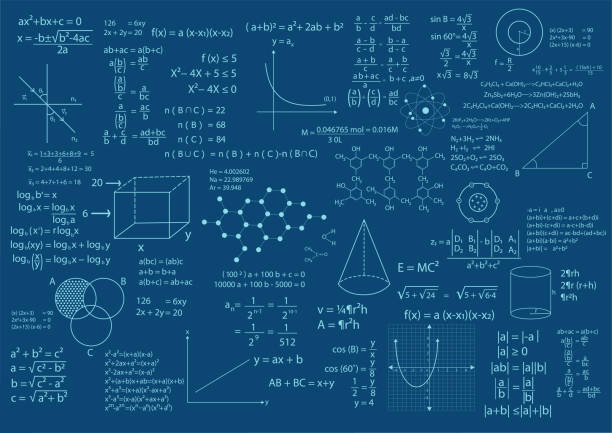 ilustrações de stock, clip art, desenhos animados e ícones de math formula background - mathematical symbol illustrations