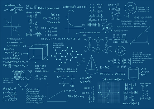 math formula and calculations background vector illustration
