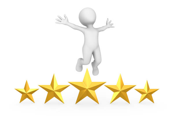 istock 3d white man with five golden stars. 956253334