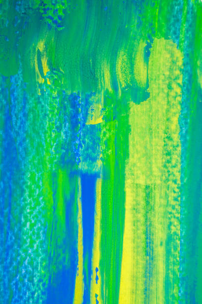 istock Abstract yellow-blue watercolor on paper texture, use as background. 956255910