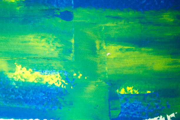 istock Abstract blue-green watercolor on paper texture, use as background. 956258834