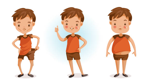 Fat And Thin Stock Illustration - Download Image Now - Child, Overweight,  Slim - iStock