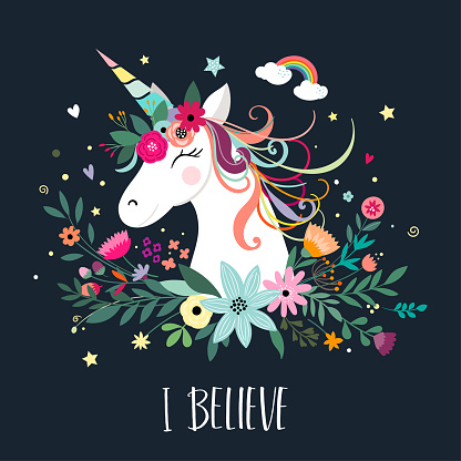 Unicorn Card Design Stock Illustration - Download Image Now - Unicorn ...