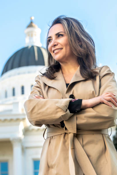 Smiling Hispanic Mature Female Politician