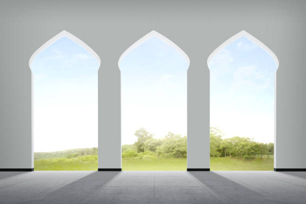 istock Scenery outside the mosque with green field 956269144