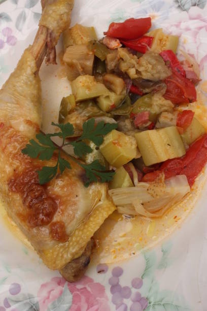 istock Chicken leg served with ratatouille 956269760
