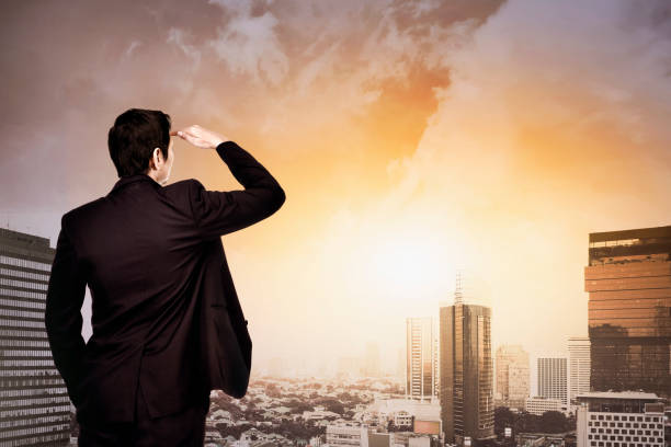 istock Attractive asian businessman looking the sky 956271944