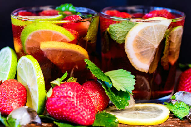 istock Homemade lemonade with strawberries and mint 956272102