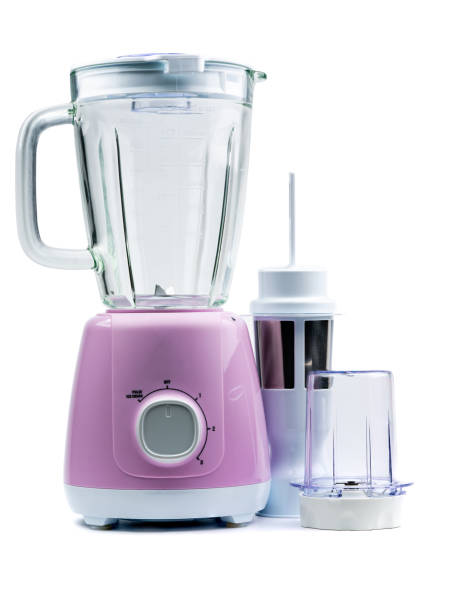 istock Empty purple electric blender isolated on white background with copy space. Machine for healthy lifestyle. Kitchen appliances 956272978