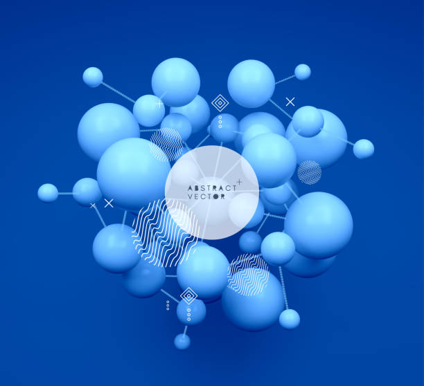 분자. 3 d 컨셉입니다 일러스트레이션. 벡터 형판. - formula vector technology science stock illustrations