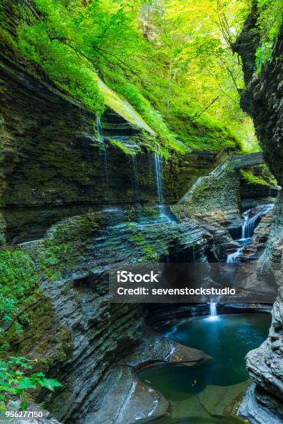 Watkins Glen State Park Waterfall Stock Photo - Download Image Now - Waterfall, Watkins Glen, Beauty